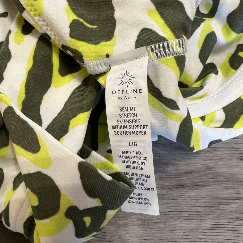 Aerie OFFLINE by Aerie Leopard Print Sports Bra Medium Support Sz L - Picture 4 of 4